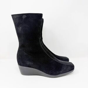New La Canadienne Elena Wedge Bootie Black Sz US 7.5